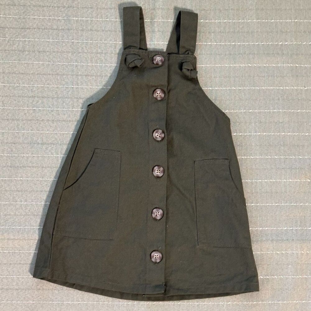 Girls Dress Green 100% Cotton Size 4T Gently Used